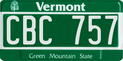 VT license plate CBC757
