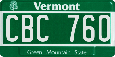 VT license plate CBC760