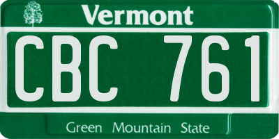 VT license plate CBC761