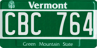 VT license plate CBC764