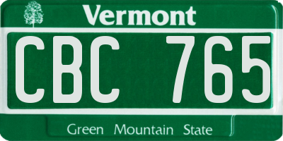 VT license plate CBC765