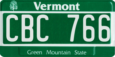 VT license plate CBC766