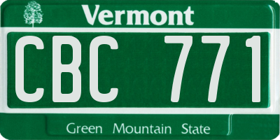 VT license plate CBC771