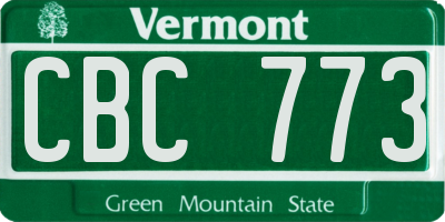 VT license plate CBC773