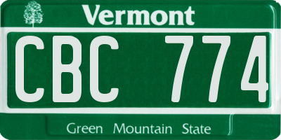 VT license plate CBC774