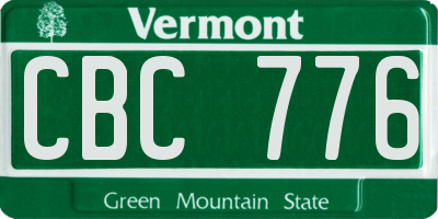 VT license plate CBC776