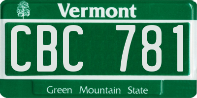 VT license plate CBC781