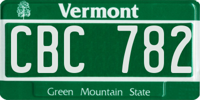 VT license plate CBC782