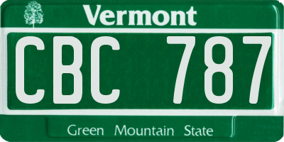 VT license plate CBC787