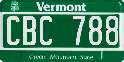 VT license plate CBC788