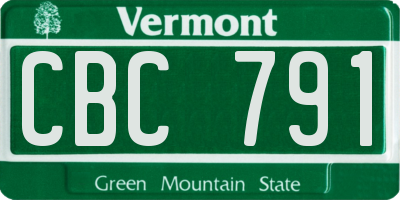 VT license plate CBC791