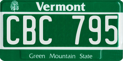 VT license plate CBC795