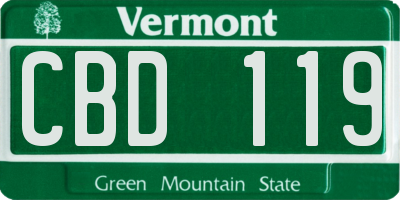 VT license plate CBD119