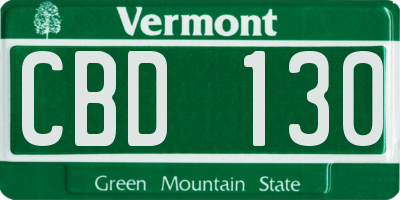 VT license plate CBD130