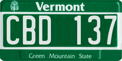 VT license plate CBD137