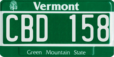 VT license plate CBD158