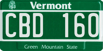 VT license plate CBD160