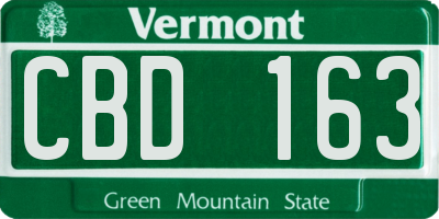 VT license plate CBD163