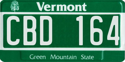 VT license plate CBD164
