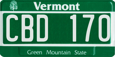 VT license plate CBD170
