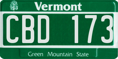VT license plate CBD173