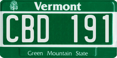 VT license plate CBD191