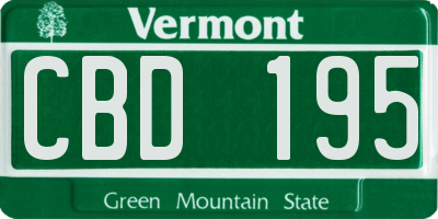 VT license plate CBD195