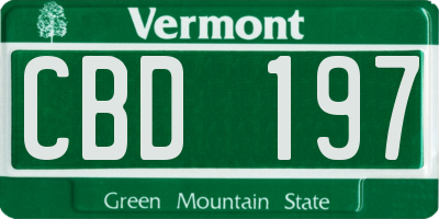 VT license plate CBD197