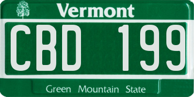 VT license plate CBD199