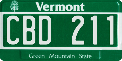 VT license plate CBD211