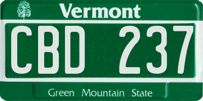 VT license plate CBD237