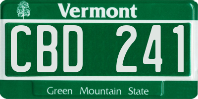 VT license plate CBD241