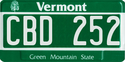 VT license plate CBD252