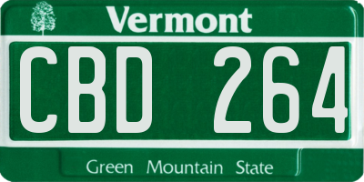 VT license plate CBD264