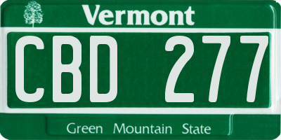 VT license plate CBD277