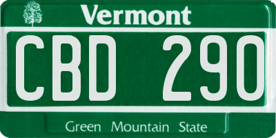 VT license plate CBD290