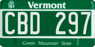 VT license plate CBD297