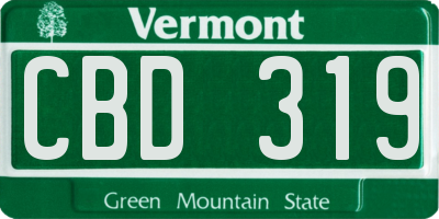 VT license plate CBD319