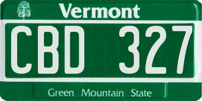 VT license plate CBD327