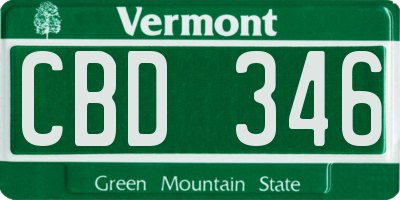 VT license plate CBD346