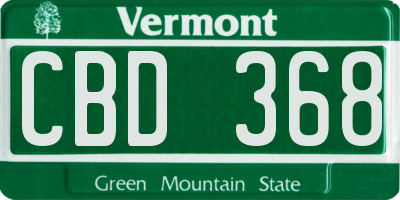 VT license plate CBD368