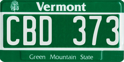 VT license plate CBD373