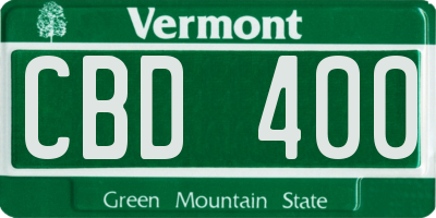 VT license plate CBD400