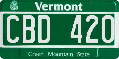 VT license plate CBD420