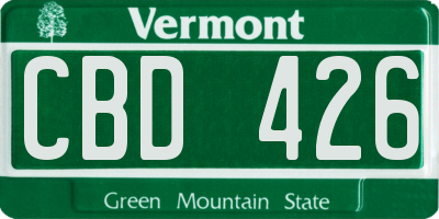 VT license plate CBD426
