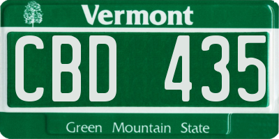 VT license plate CBD435