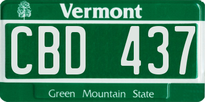 VT license plate CBD437