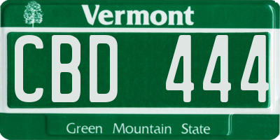 VT license plate CBD444