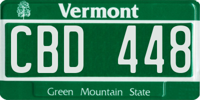 VT license plate CBD448
