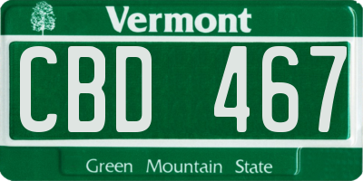VT license plate CBD467